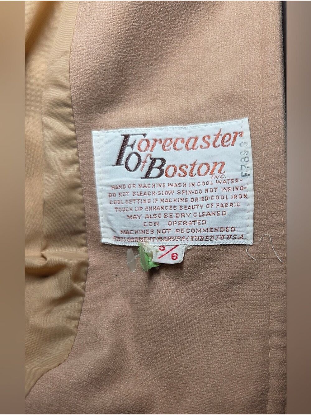 Vintage 80s Forecaster of Boston Camel Duster Coat Mandarin Collar Minimalist - Picture 11 of 11